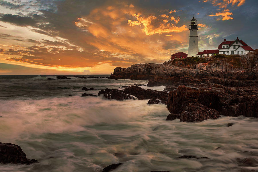 Maine, Cape Elizabeth, Portland Head Light Digital Art by Lumiere ...