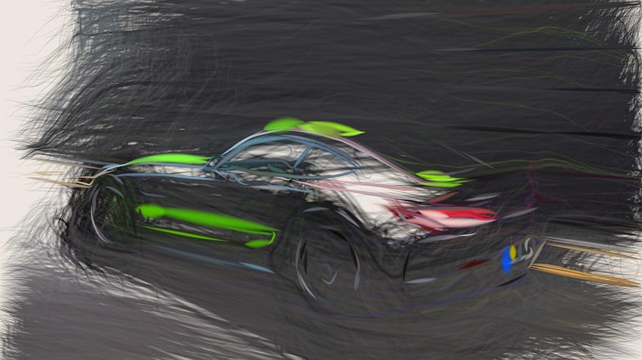 Mercedes AMG GT R PRO Drawing #8 Digital Art by CarsToon Concept