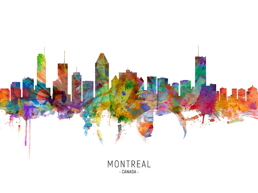 Montreal Canada Skyline #7 Digital Art by Michael Tompsett