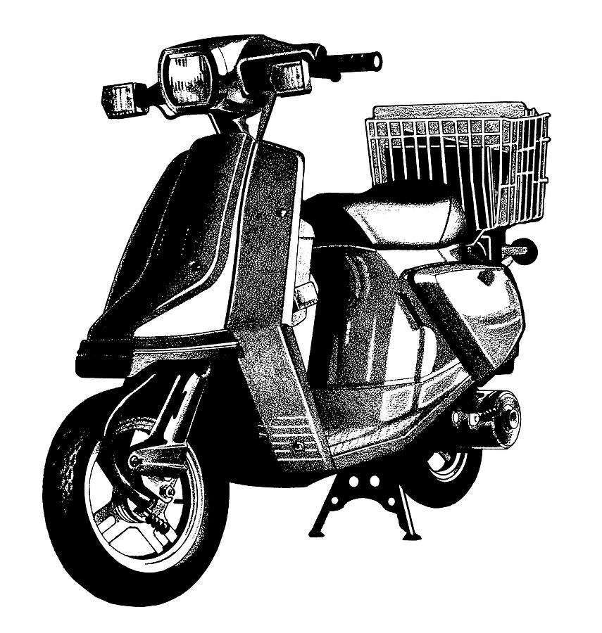 Moped Drawing by CSA Images Fine Art America