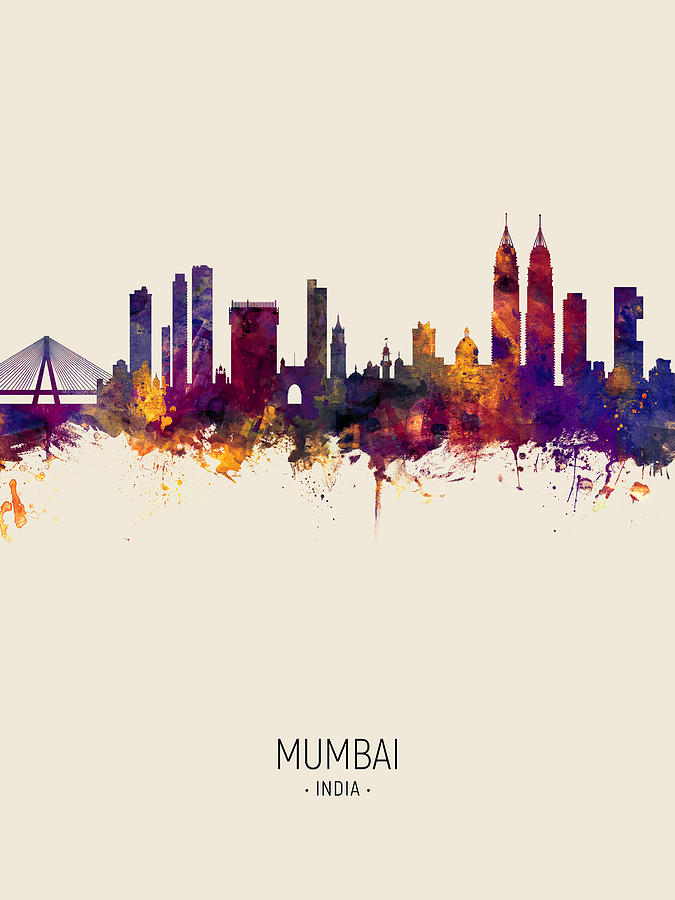 Mumbai Skyline India Bombay #7 Digital Art by Michael Tompsett