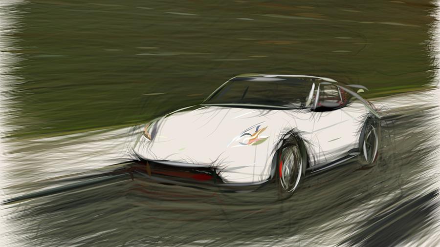 Nissan 370Z Drawing #8 Digital Art by CarsToon Concept