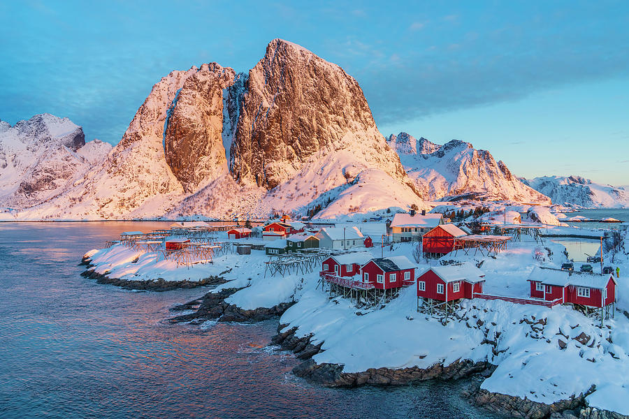 Norway, Nordland, Lofoten Islands, Moskenesoy, Reine Village #7 Digital Art by Sebastian Wasek