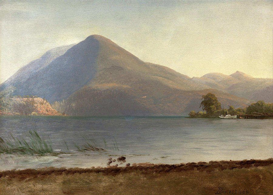 On the Hudson #7 Painting by Albert Bierstadt