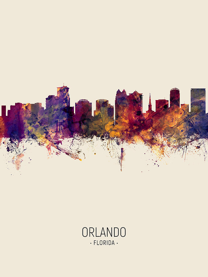 Orlando Florida Skyline by Michael Tompsett Orlando Florida Skyline by Michael Tompsett