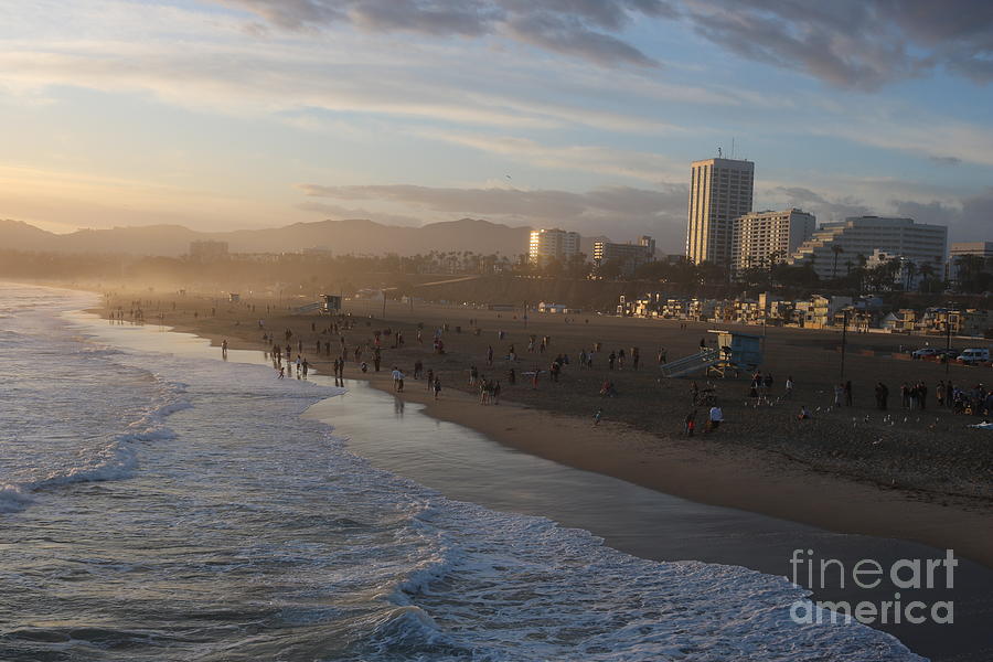 Pacific Sunset , Santa Monica, California #7 Photograph by John Shiron
