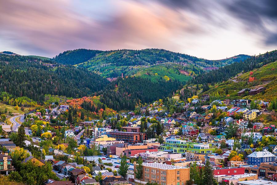Mountain Photograph - Park City, Utah, Usa Downtown In Autumn #7 by Sean Pavone