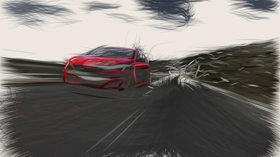 Peugeot 308 GTi Draw #8 Digital Art by CarsToon Concept