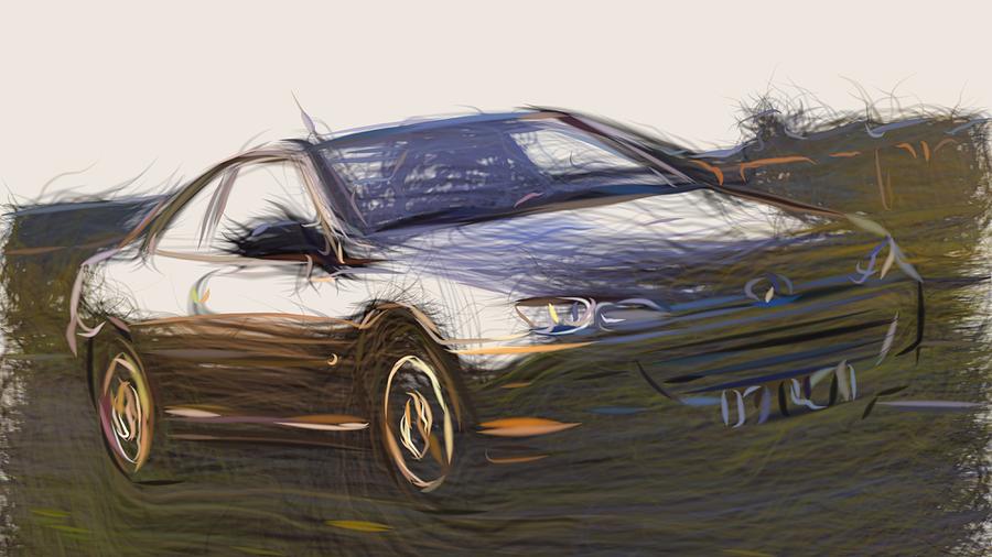 Peugeot 406 Coupe Draw #7 Digital Art by CarsToon Concept