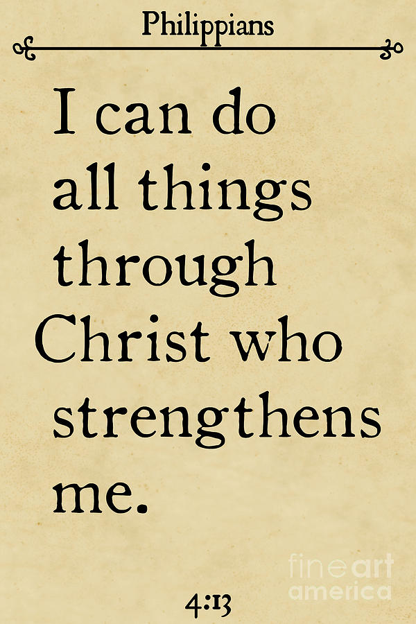 Philippians 4 13- Inspirational Quotes Wall Art Collection #3 Painting by Mark Lawrence