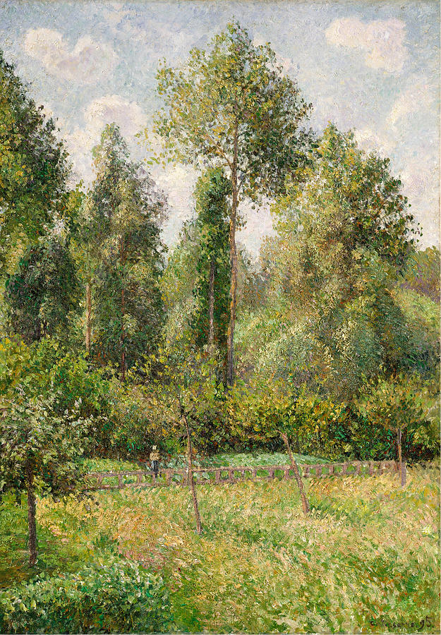 Poplars, Eragny #7 Painting by Camille Pissarro