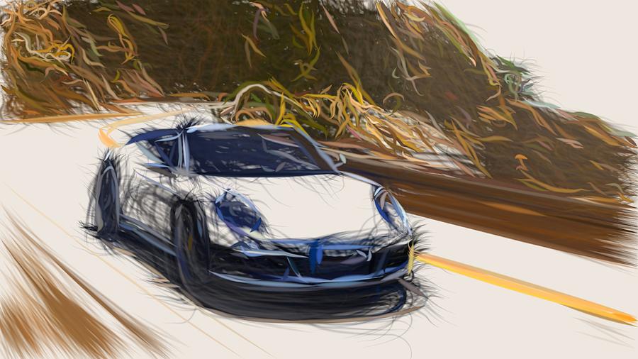 Porsche 911 Carrera GTS Draw #7 Digital Art by CarsToon Concept