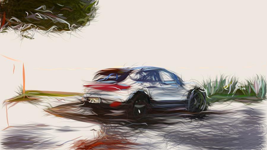 Porsche Macan S Drawing #8 Digital Art by CarsToon Concept