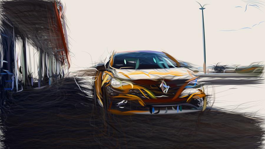 Renault Megane RS Trophy Drawing #8 Digital Art by CarsToon Concept