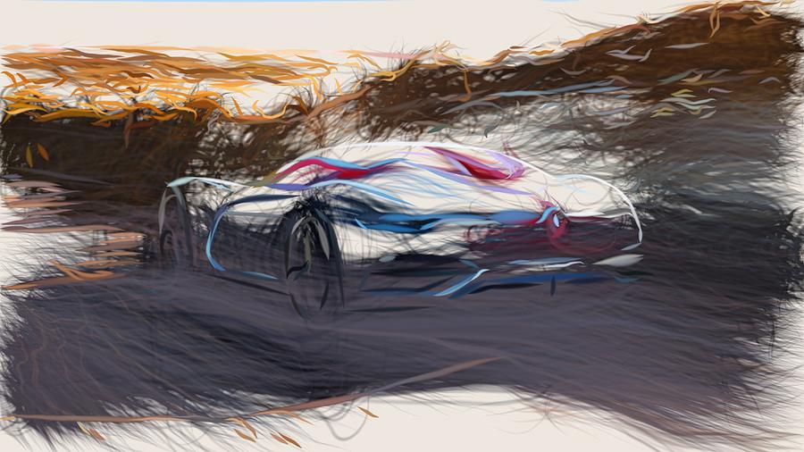 Renault Trezor Draw #8 Digital Art by CarsToon Concept