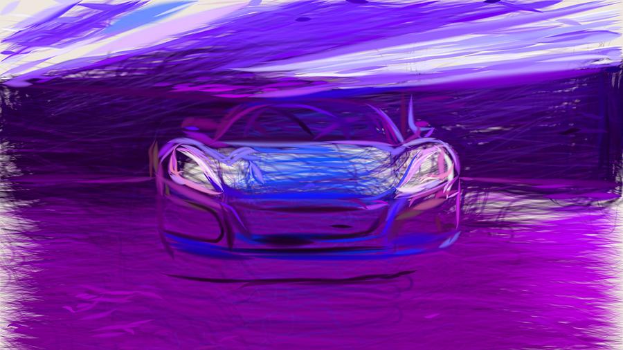 Rimac C Two Drawing #8 Digital Art by CarsToon Concept