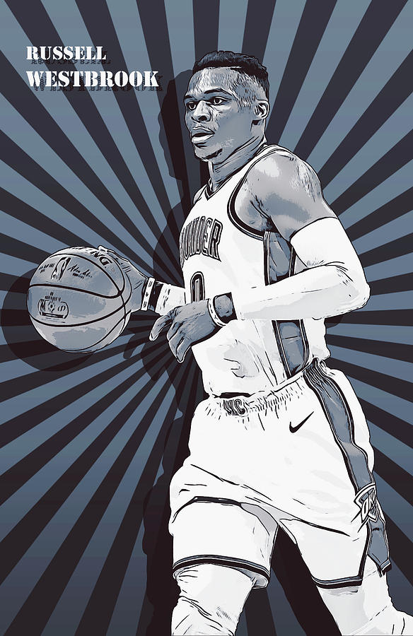 Russell Westbrook Digital Art by Nadezhda Zhuravleva