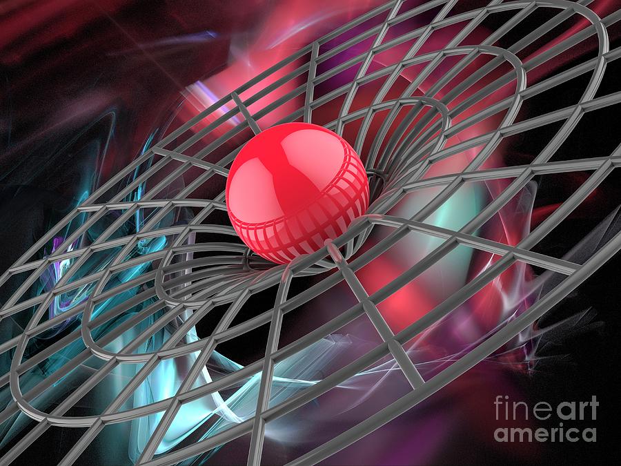 Artwork Photograph - Spacetime With Star by Laguna Design/science Photo Library Artwork Photograph - Spacetime With Star by Laguna Design/science Photo Library