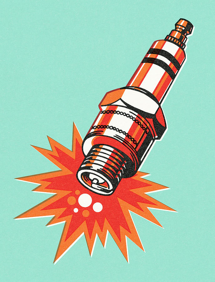 Transportation Drawing - Spark Plug #7 by CSA Images