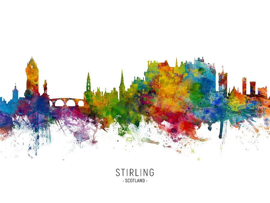 Stirling Digital Art - Stirling Scotland Skyline by Michael Tompsett Stirling Digital Art - Stirling Scotland Skyline by Michael Tompsett