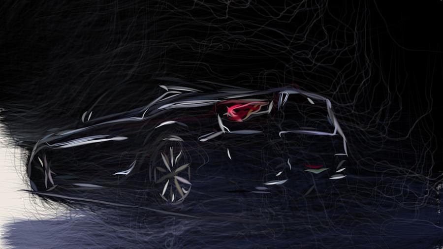 Subaru BRZ Drawing #8 Digital Art by CarsToon Concept