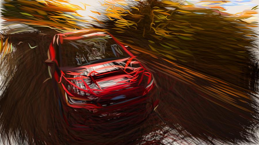 Subaru WRX Drawing #8 Digital Art by CarsToon Concept