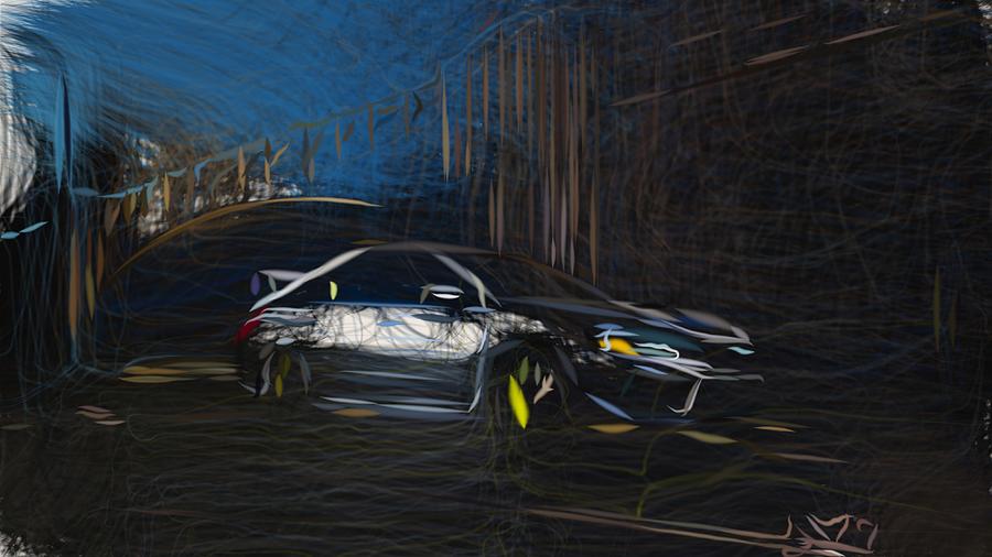 Subaru WRX STI Drawing #8 Digital Art by CarsToon Concept