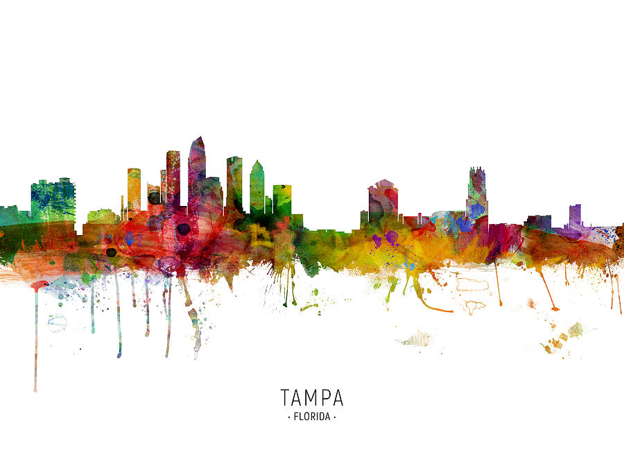 Tampa Florida Skyline #7 Digital Art by Michael Tompsett