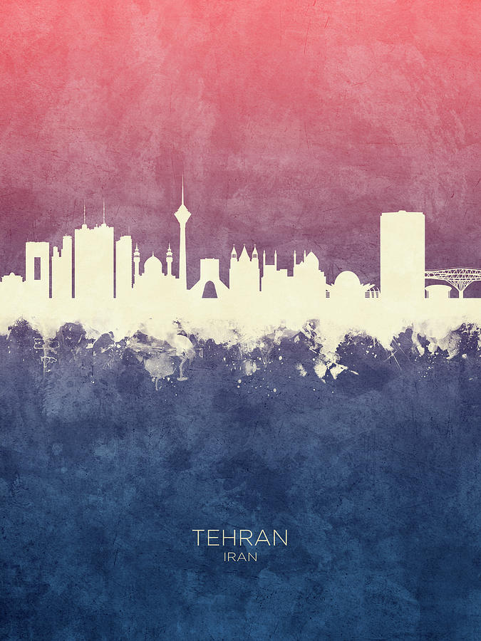 Tehran Iran Skyline #7 Digital Art by Michael Tompsett