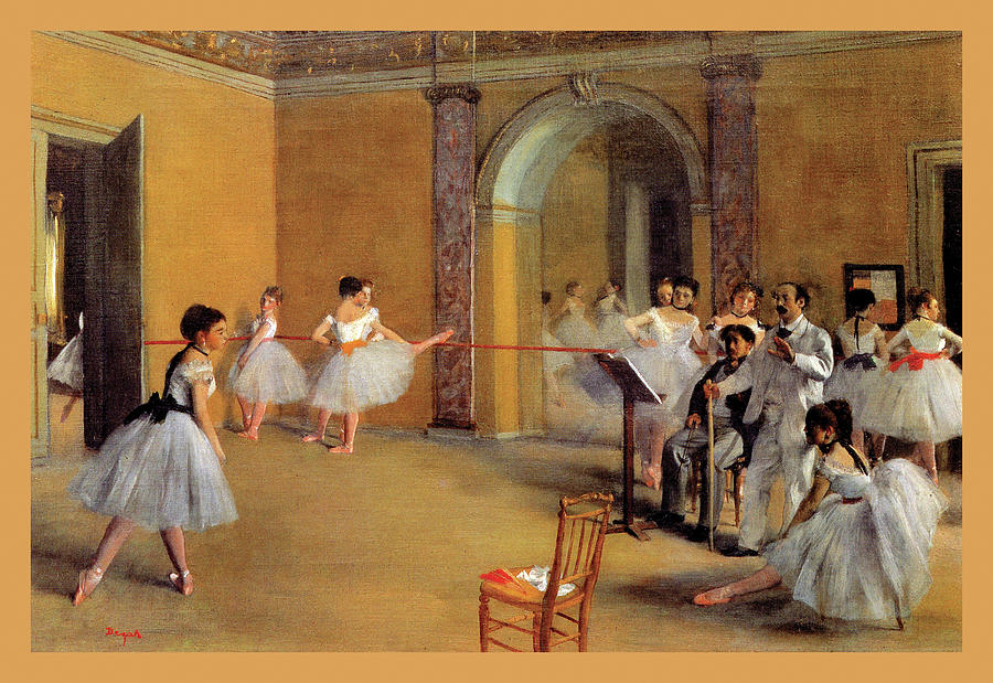 The Dance Foyer at the Opera on the Rue Le Peletier Painting by Edgar ...