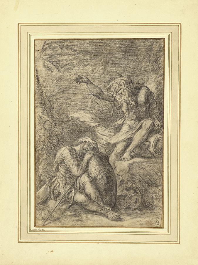 The Dream Of Aeneas Drawing By Salvator Rosa Fine Art America