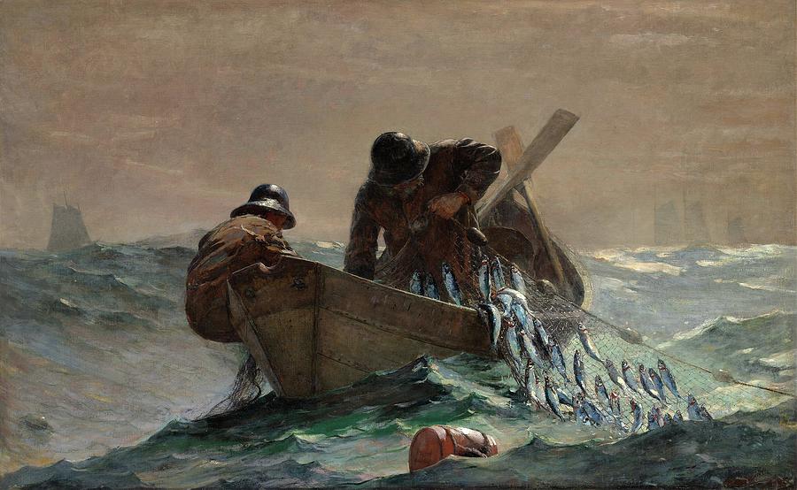 Winslow Homer Painting - The Herring Net by Winslow Homer