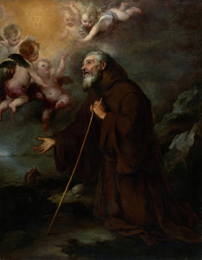 The Vision Of Saint Francis Of Paola Painting by Bartolome Esteban Murillo