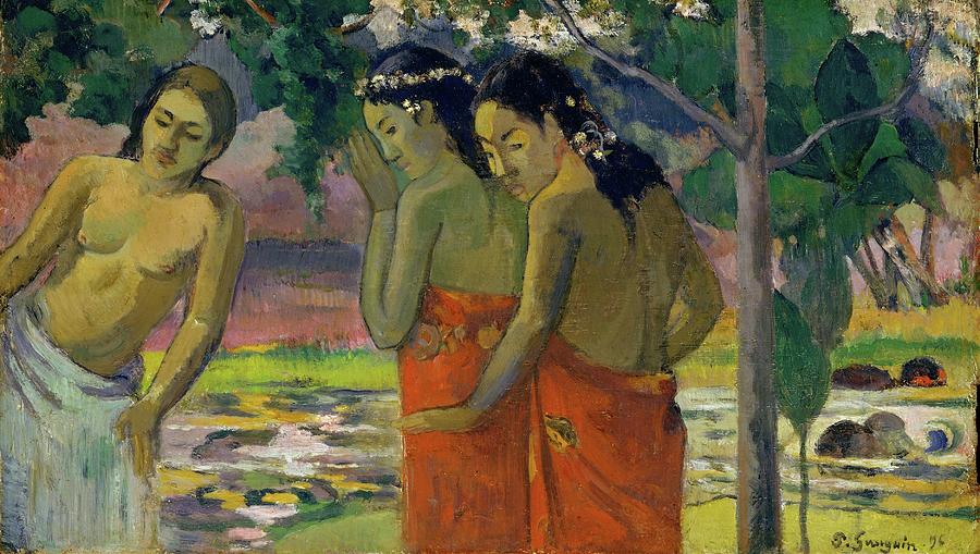 Paul Gauguin Painting - Three Tahitian Women by Paul Gauguin