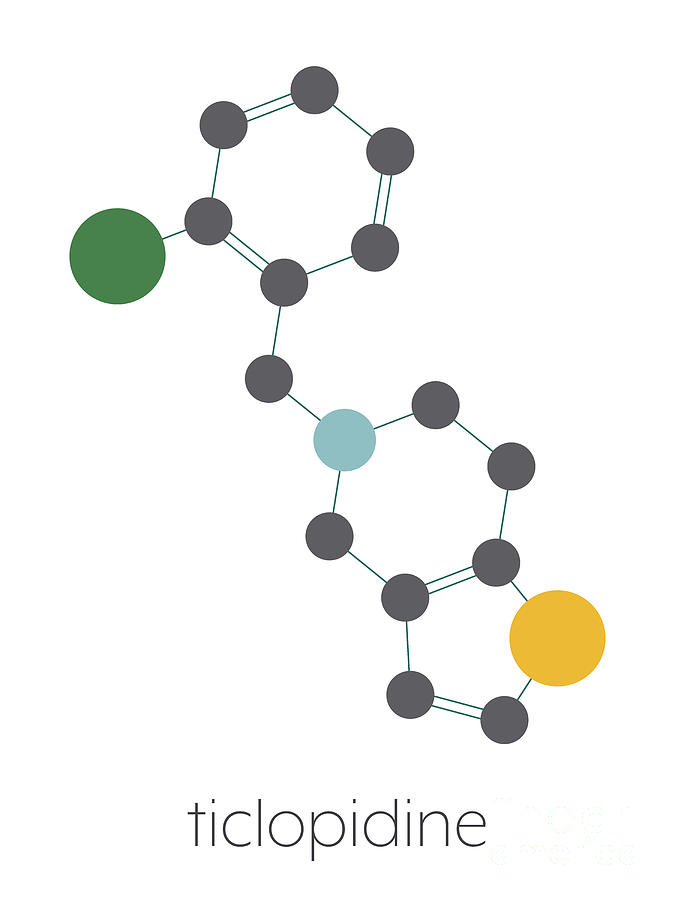 Ticlopidine Antiplatelet Drug Molecule Photograph by Molekuul/science ...