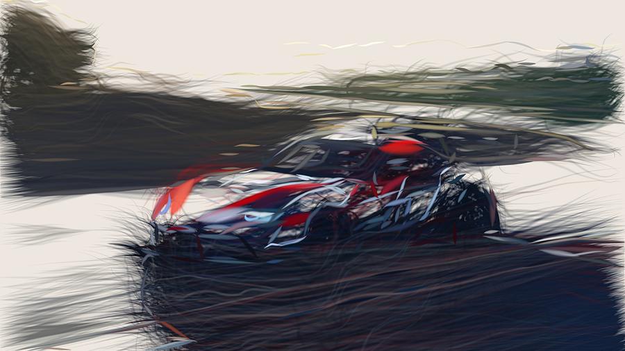 Toyota GR Supra Racing Drawing #8 Digital Art by CarsToon Concept