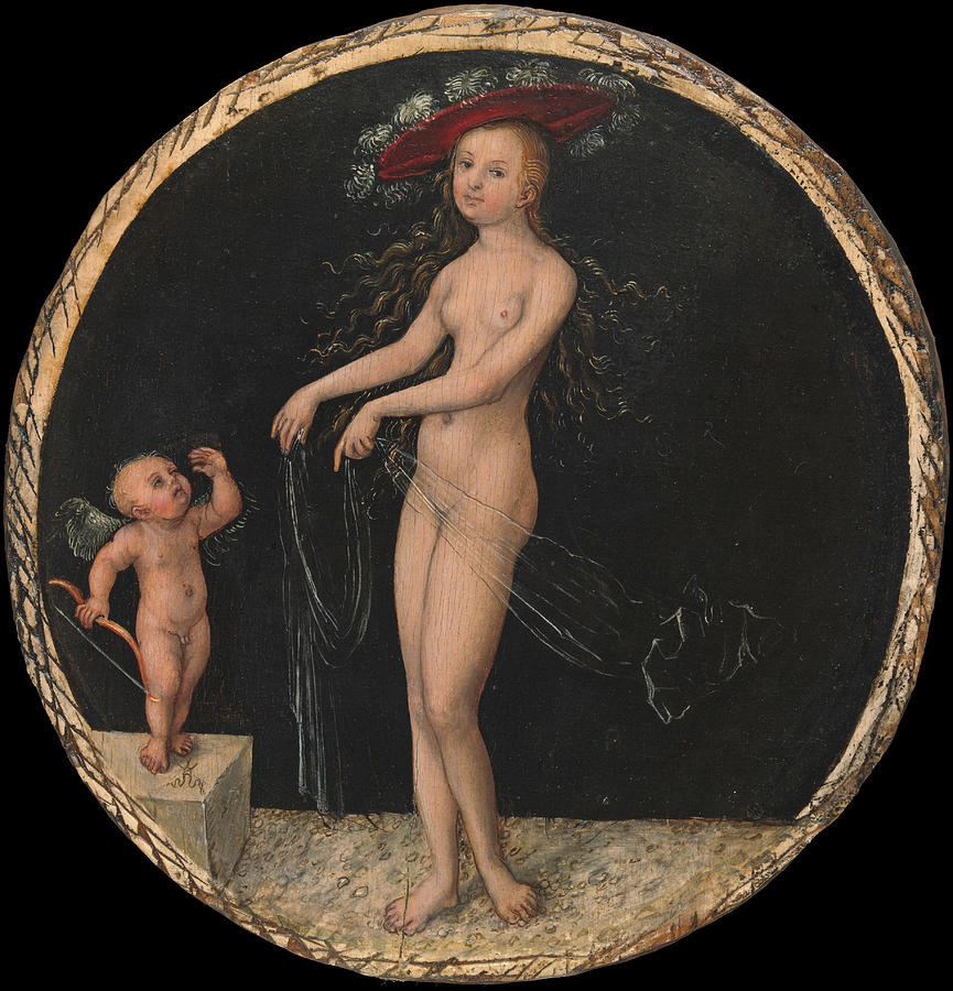 Venus and Cupid #8 Painting by Lucas Cranach the Elder