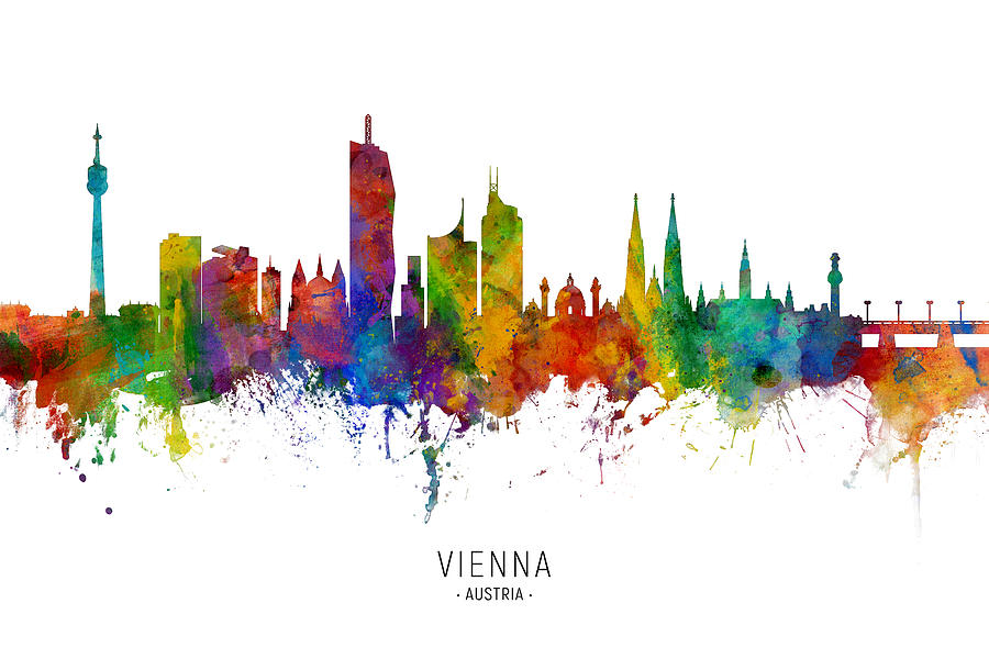 Vienna Austria Skyline #7 Digital Art by Michael Tompsett