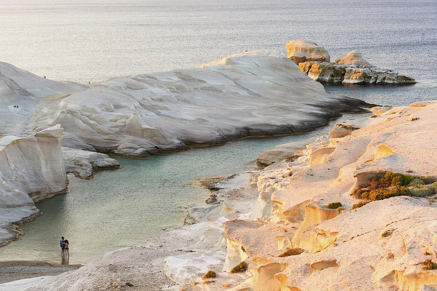 Volcanic Rock Formations On Sarakiniko Beach On Milos Island, Greece ...