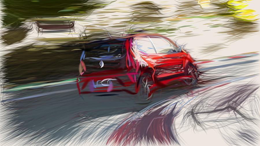 Volkswagen Up GTI Drawing #8 Digital Art by CarsToon Concept