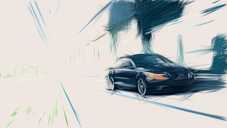 Volvo S80 Draw #7 Digital Art by CarsToon Concept