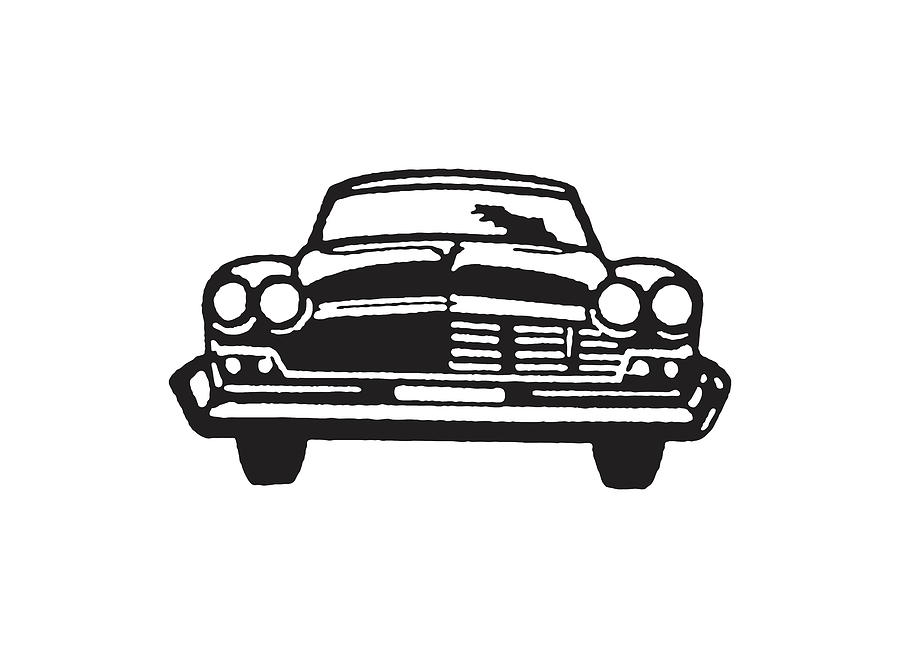 Black And White Drawing - Car #70 by CSA Images