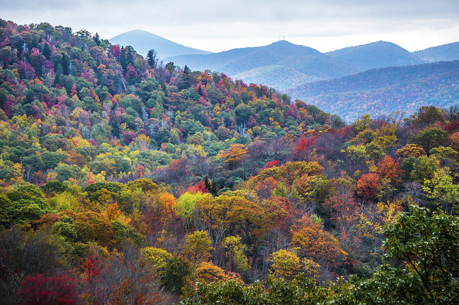 Blue Ridge And Smoky Mountains Changing Color In Fall #71 Photograph by Alex Grichenko