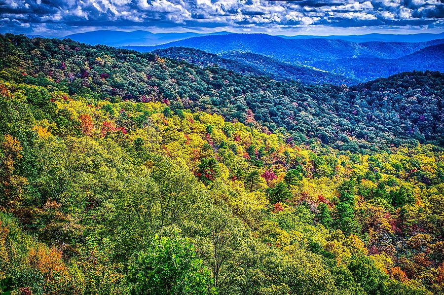 Blue Ridge And Smoky Mountains Changing Color In Fall #74 Photograph by Alex Grichenko