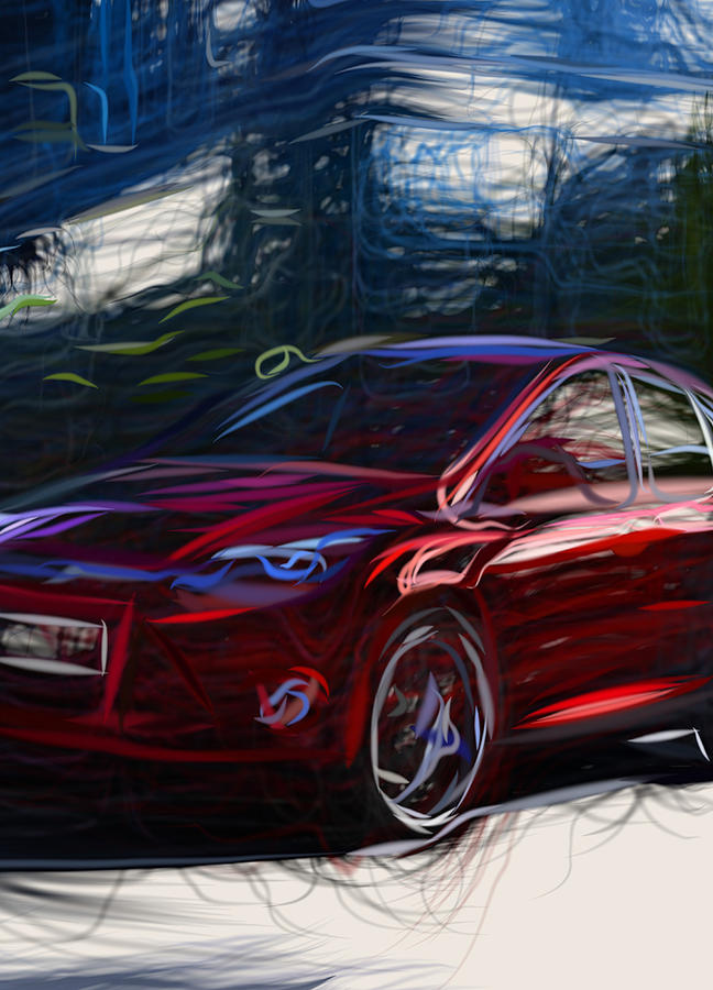 Ford Focus Drawing Digital Art by CarsToon Concept - Fine Art America