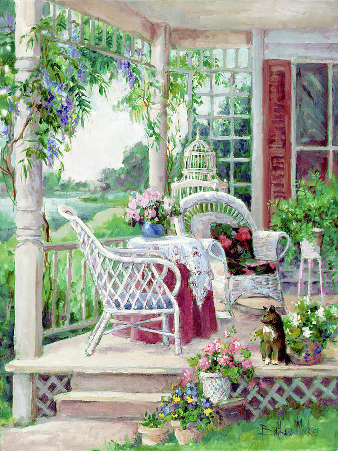 Summer Painting - 778 Afternoon On The Veranda by Barbara Mock