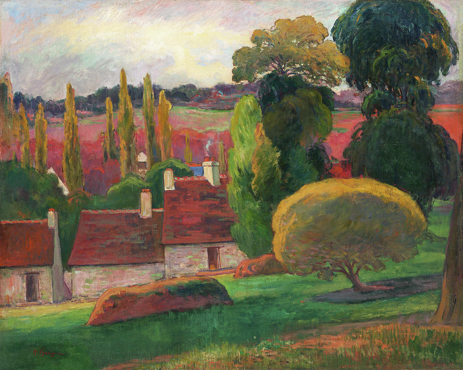 Countryside Painting - A Farm In Brittany #8 by Paul Gauguin