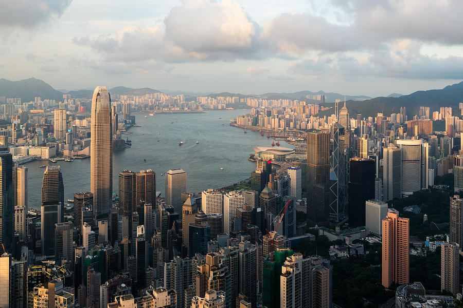 Aerial View Of Hong Kong Skyline Photograph by Prasit Rodphan - Fine ...