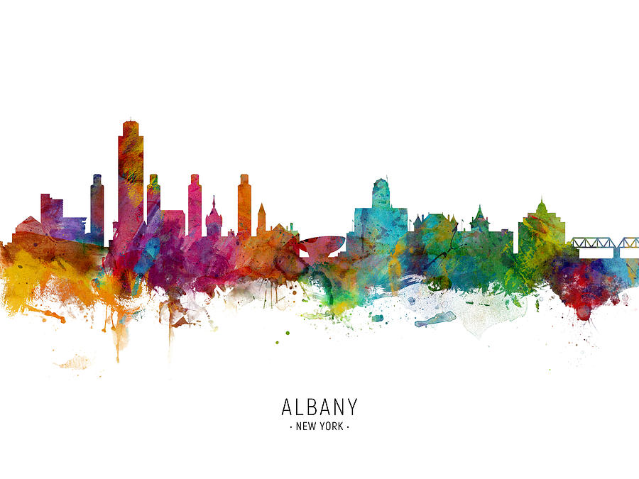 Albany New York Skyline #8 Digital Art by Michael Tompsett