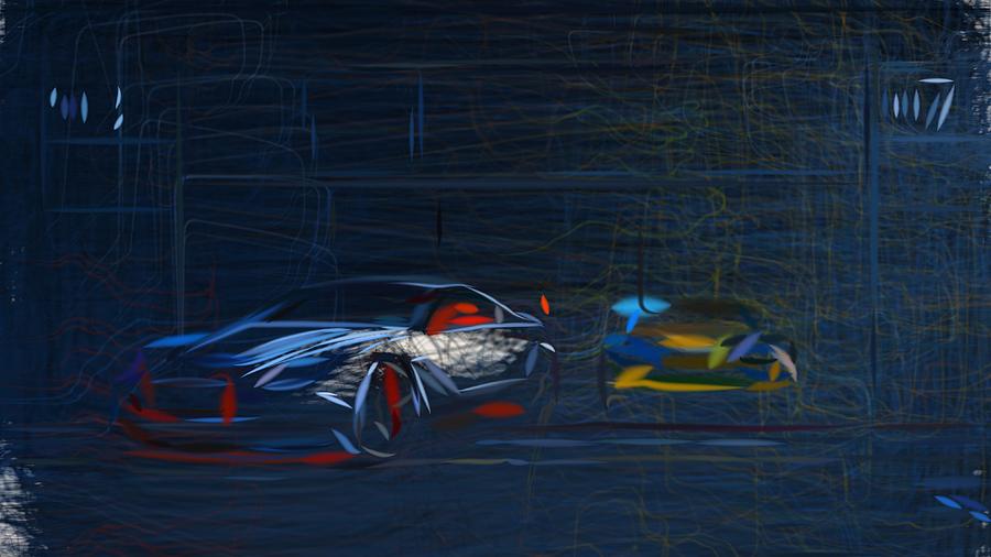 Aston Martin Vantage GT12 Drawing #9 Digital Art by CarsToon Concept